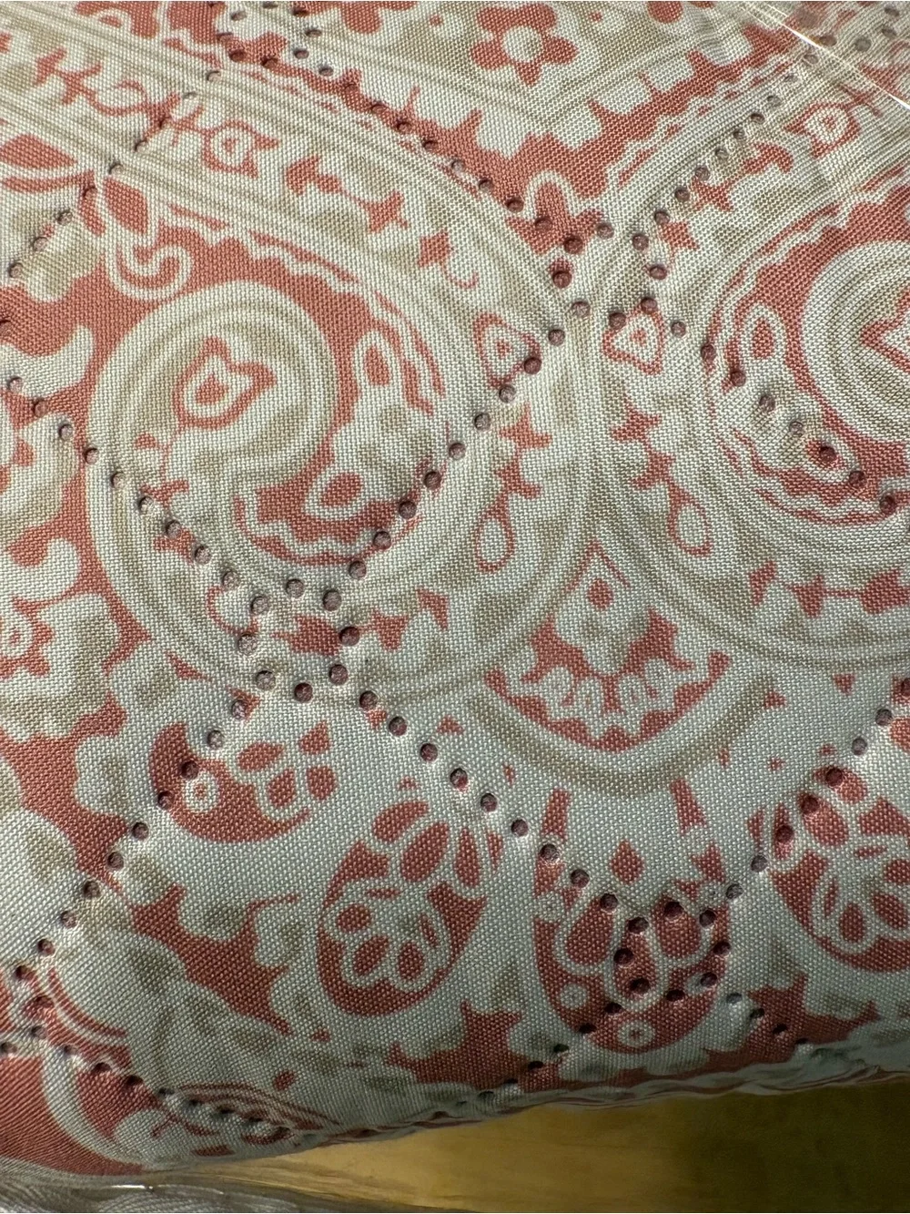 Quilted Paisley in Blush and Cream king size bed new